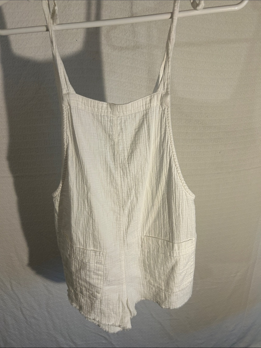Billabong White Cotton Crinkle Camisole Romper